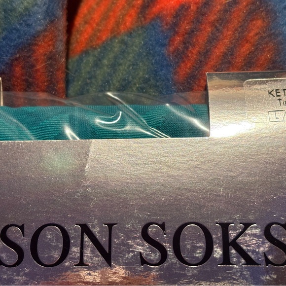 Patterned Teal Tights - Picture 2 of 2